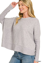 Brushed Melange Hacci Dolman Sleeve Sweater