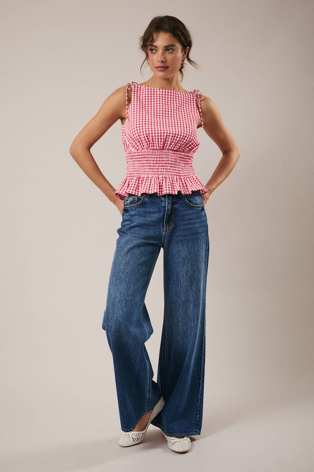 Strawberry Girl Gingham Top