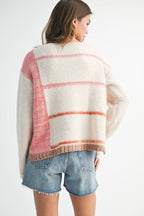 379BK Mona Knit Stripe Pullover Sweater