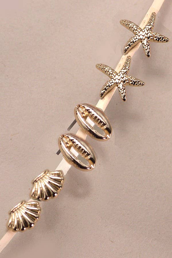 Trio Stud Shell Earrings