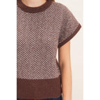 Chevron Knit Cap Sleeve Sweater