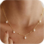STAINLESS STEEL TARNISH FREE PEARL NECKLACE | 40NK9745