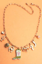 CHARM NECKLACE-WESTERN BOOT HORSE CROSS CHARM | 80N91803