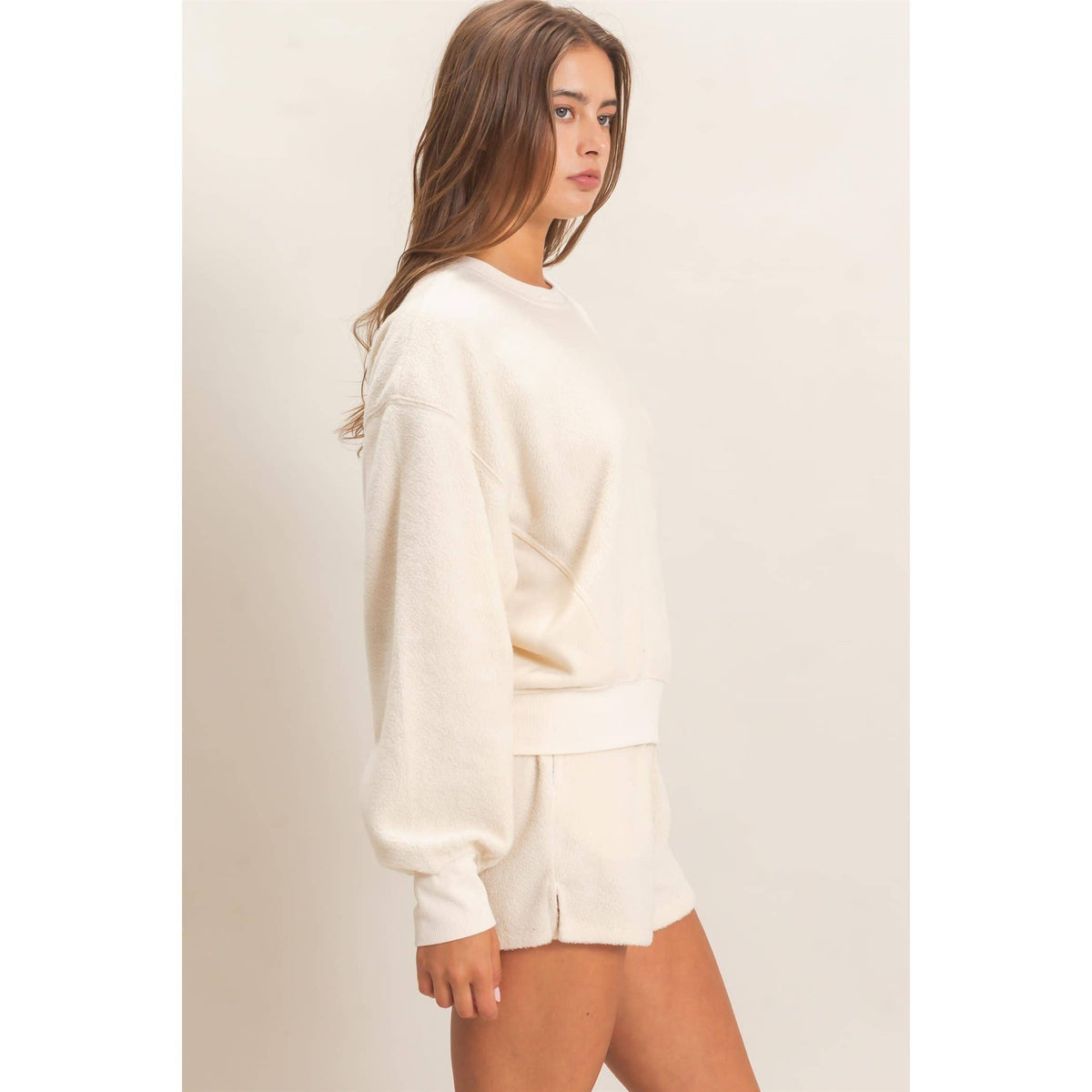 Contrast Sweatshirt & Shorts Set