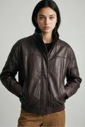 Faux Leather Bomber Jacket
