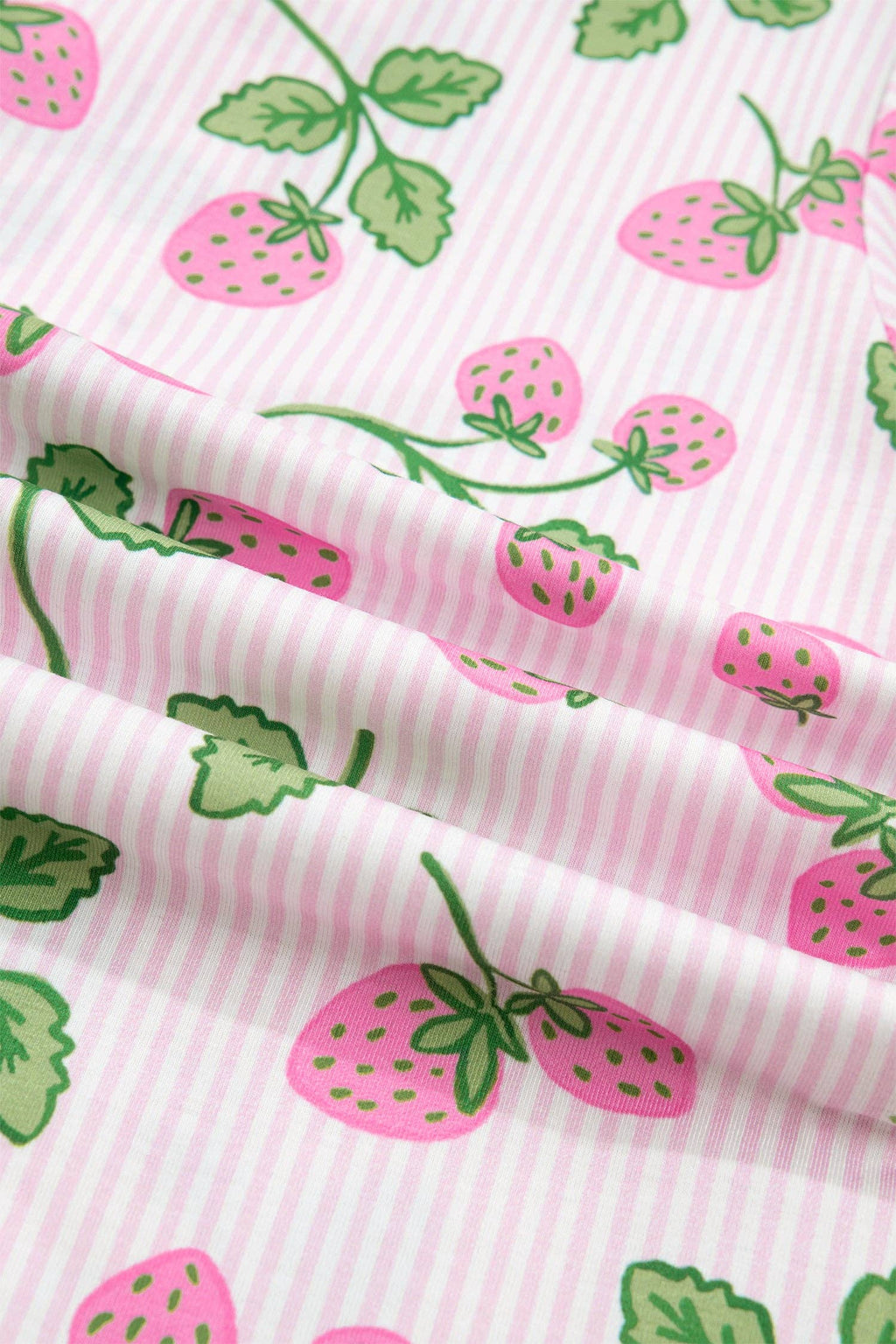 PRETTY BASH Stripe Strawberry Lapel Shirt & Shorts Set