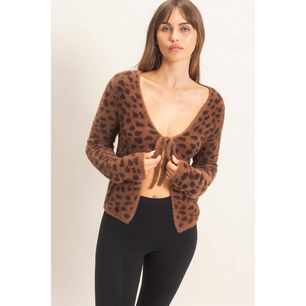 Leopard Print Cardigan Sweater