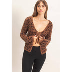 Leopard Print Cardigan Sweater