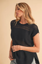 3231FN Ameena Open Stitch Mesh Tank
