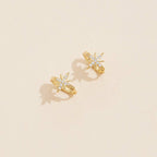 Brass North Star Huggie Earrings | 18K Gold Dipped