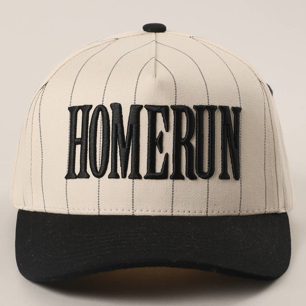 HOMERUN Pinstripe Embroidered Trucker Hat