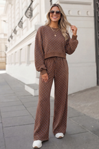 Polka Dot Print High Waist Pants Set | S-XL Plus 1X-4X