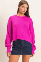 Ribbed Drop Shoulder Sweater