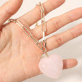 Resin Puffy Heart Pendant Paperclip Chain Necklace