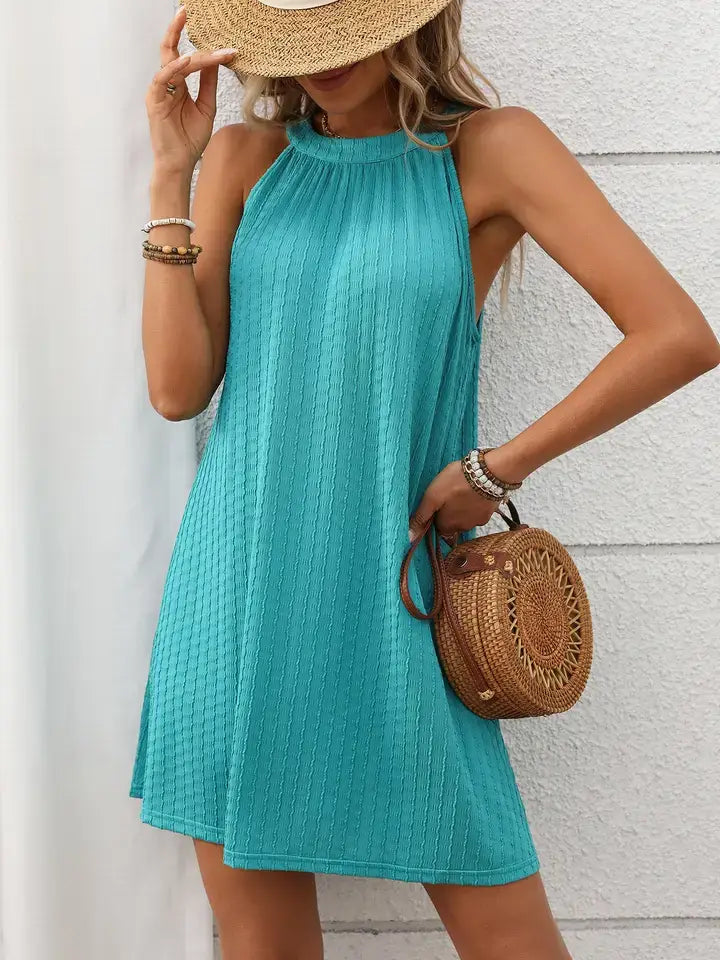 Sleeveless Round Neck Loose Fit Summer Dress for Women