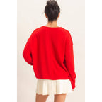 Raw Edge Waffle Sweatshirt