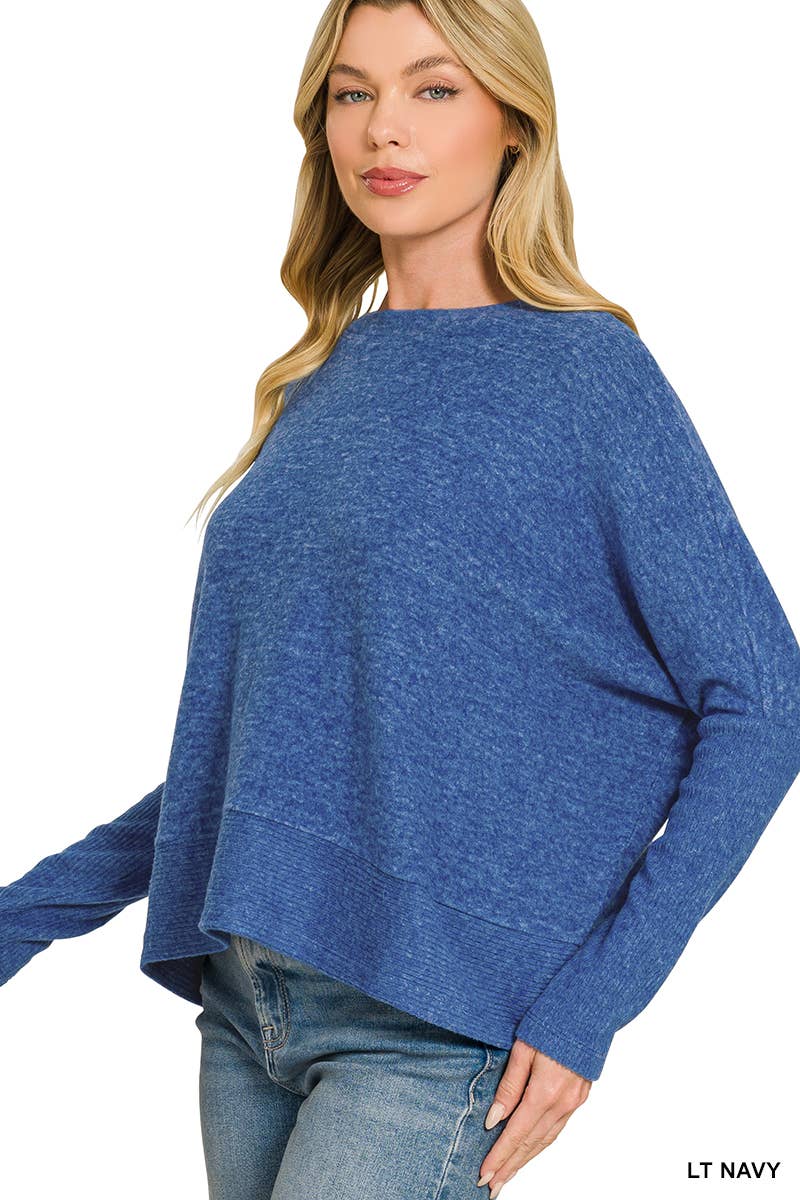 Brushed Melange Hacci Dolman Sleeve Sweater