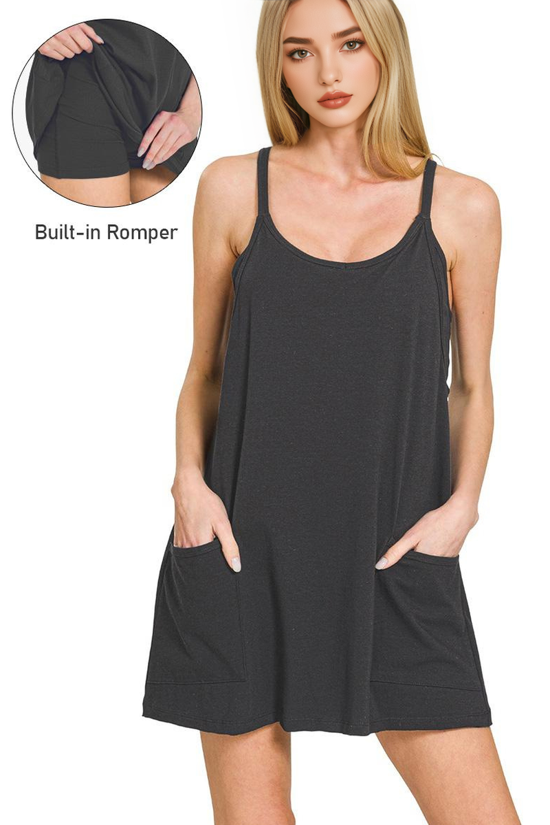 Mini Dress With Built In Shorts