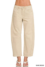High Rise Barrel-leg Color Denim Pants