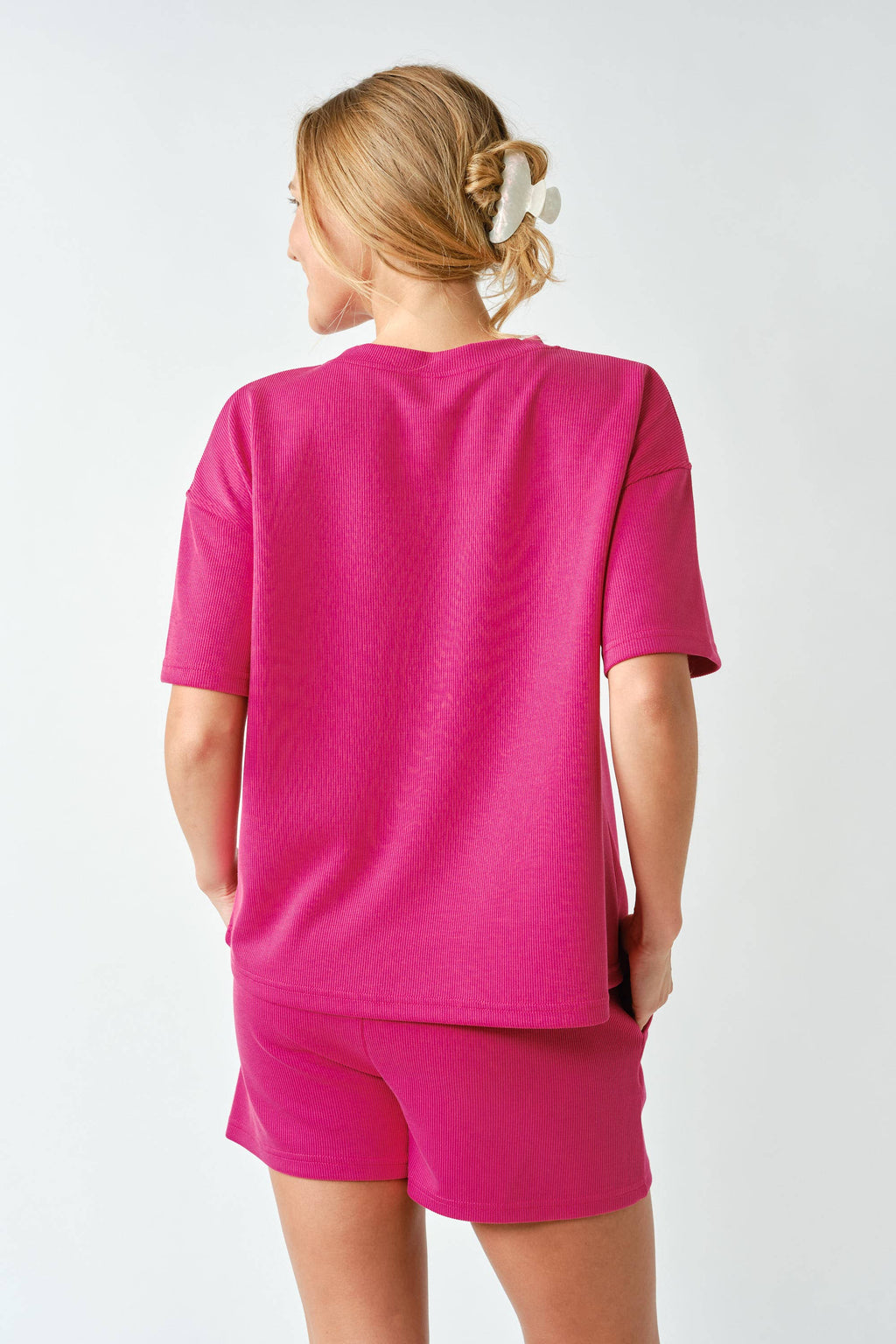 Luxe Sand Wash Rib Classic Tee Set