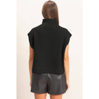 Sleeveless High Neck Sweater