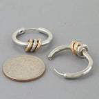 Two Toned Loop Hoop Earrings