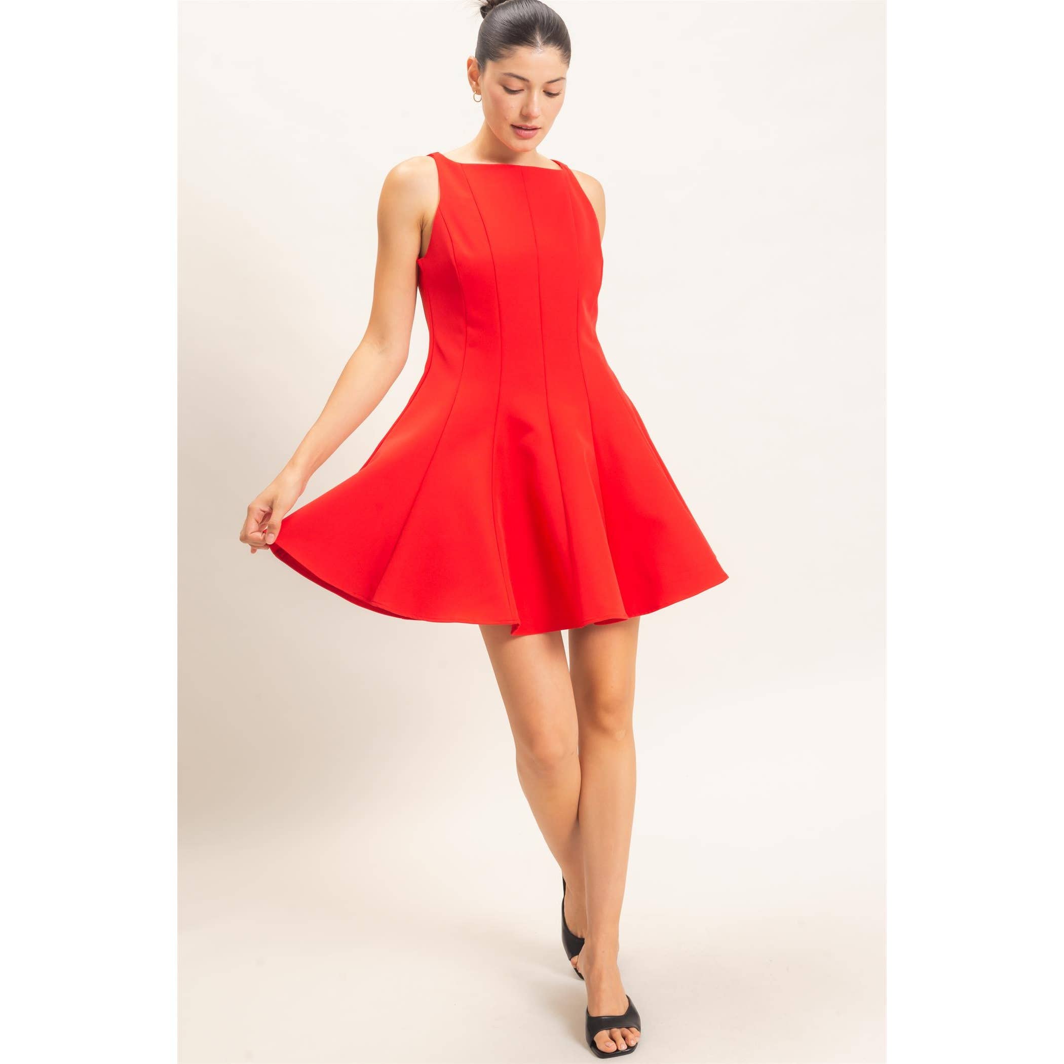 Sleeveless Fit And Flare Dress