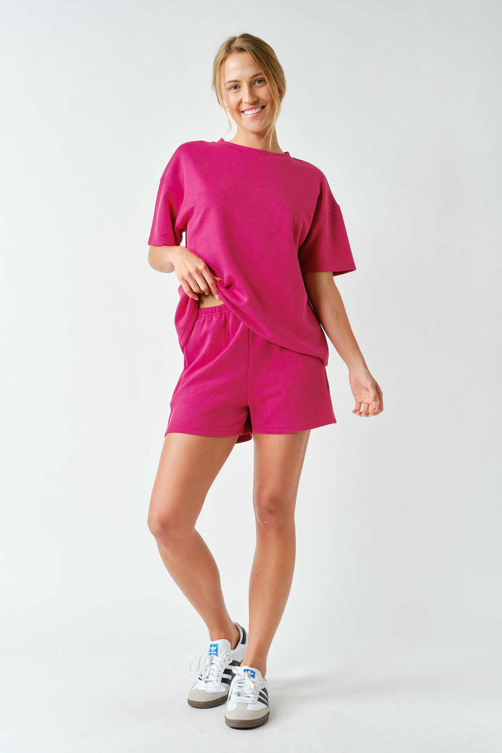 Luxe Sand Wash Rib Classic Tee Set