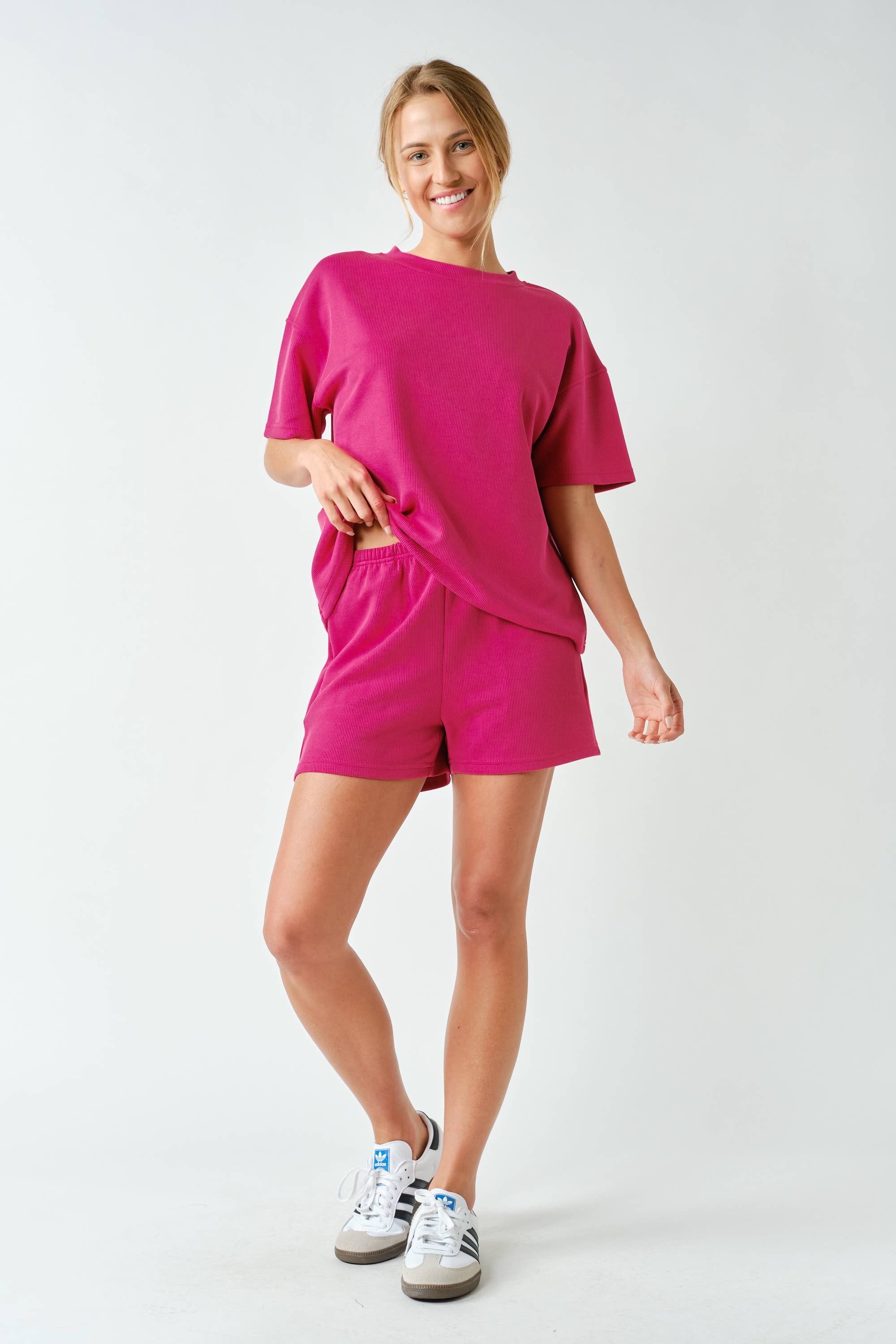 Luxe Sand Wash Rib Classic Tee Set