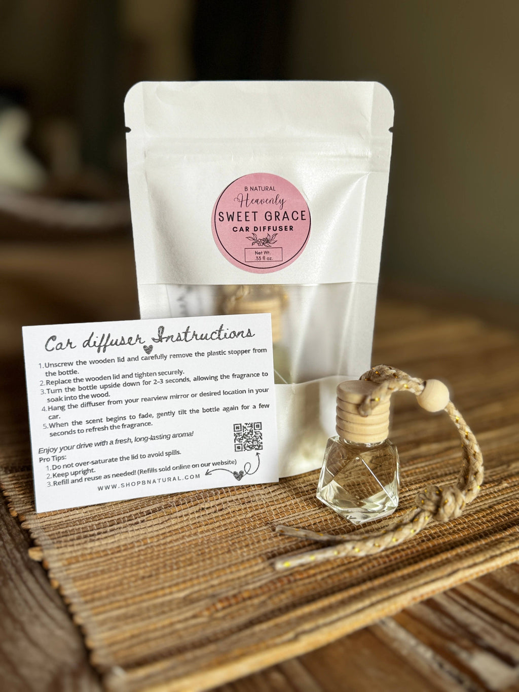 Car Fragrance Diffuser | Heavenly (Sweet Grace Dupe) Pouch