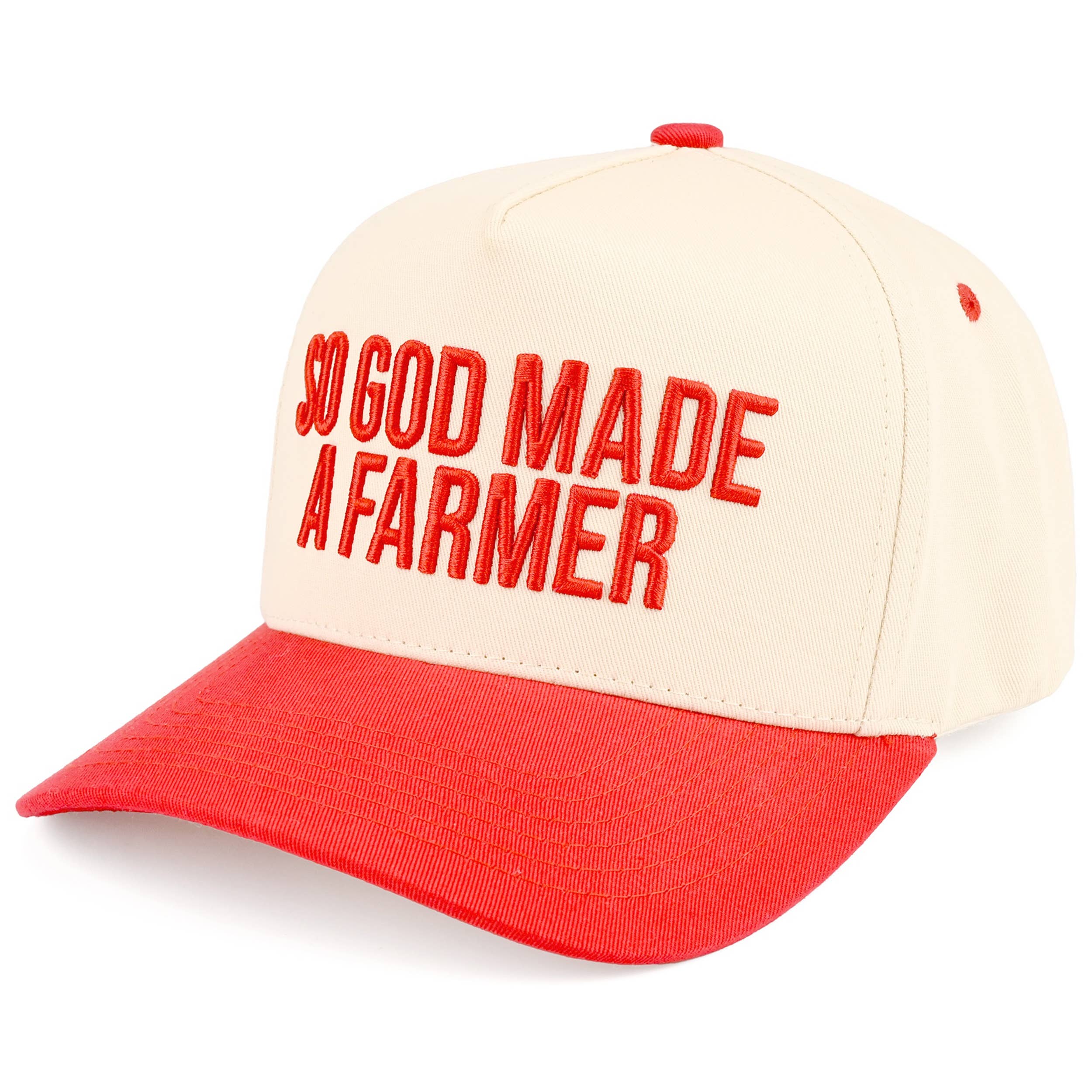 C.C SO GOD MADE A FARMER Letter Two Tone Trucker Hat