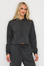 French Terry Cropped Pullover Hoodie