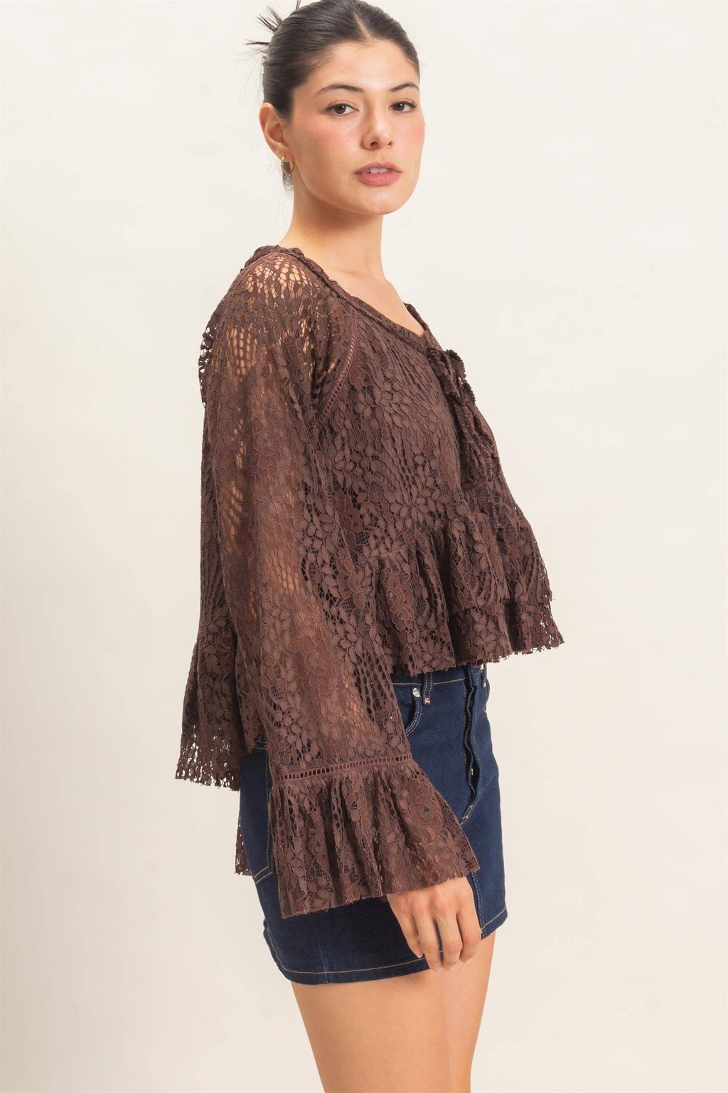 Lace Bell Sleeve Top