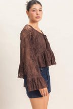 Lace Bell Sleeve Top