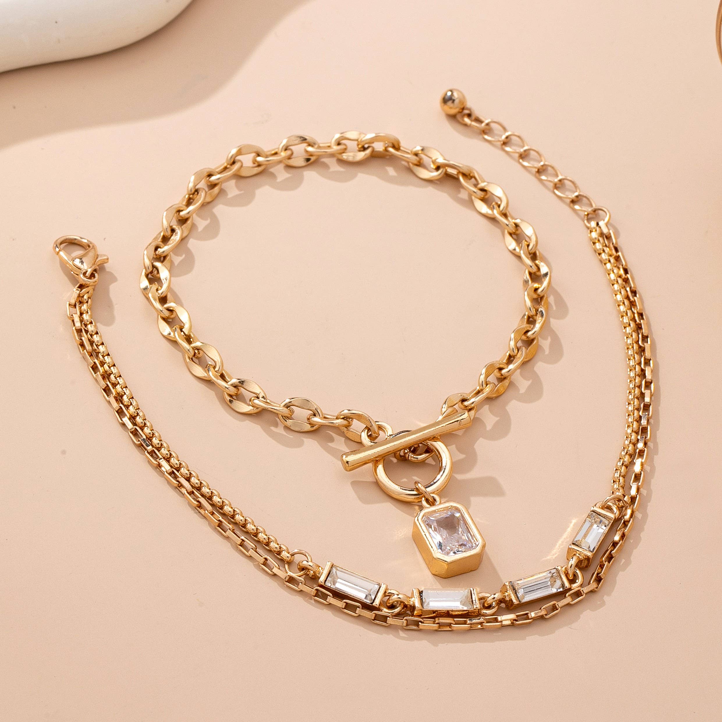 Multi Baguette Crystals & Toggle Clasp | 80B1650