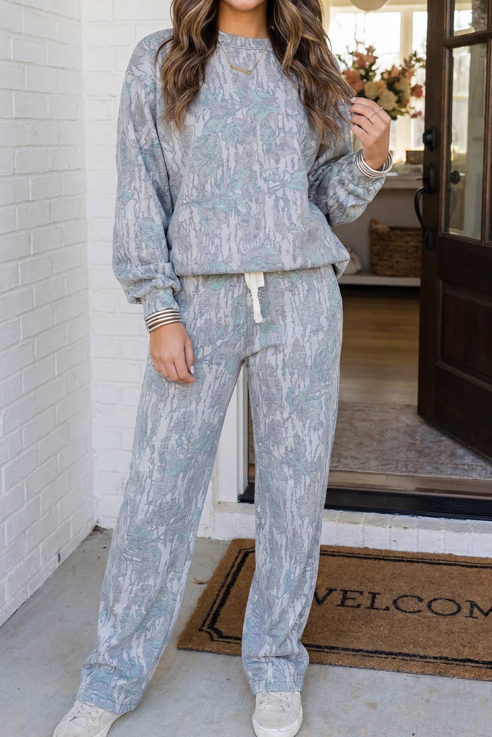 LAS Fruits Plants Abstract Drawstring Lounge Set (S-XL)