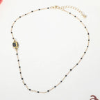 Football Charm Accent Dainty Beaded Game Day Chain Necklace