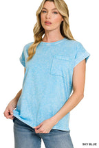 Halo Snow Washed Cuffed Short Sleeve Tee