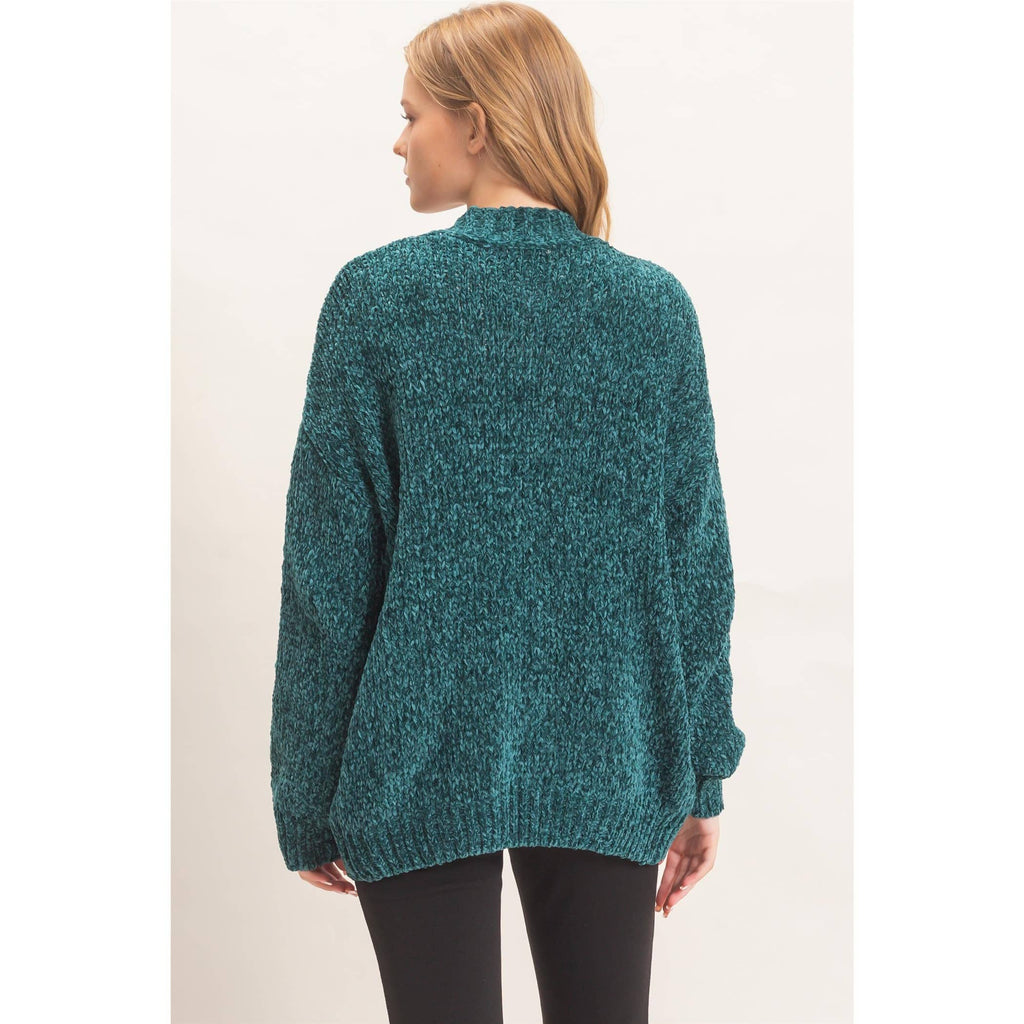 Patch Pocket Chenille Cardigan