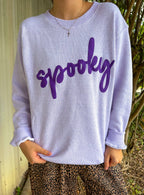 Spooky Light Purple Knit Sweatshirt