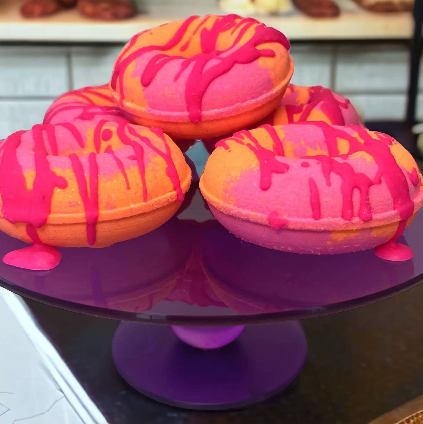 Peach Ring Donut Bath Bomb with Cocoa Butter Drizzle