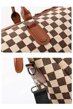 Checkered Canvas Weekender Duffle Bag