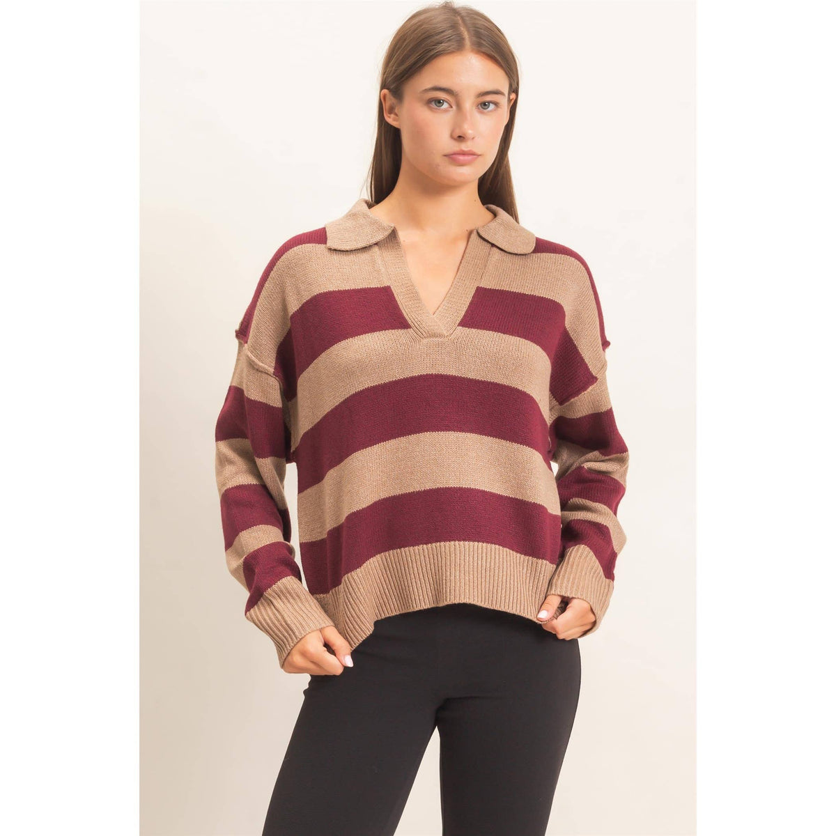 Rugby Stripe Polo Sweater