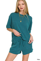 Rib Tee & Shorts 2pc Set