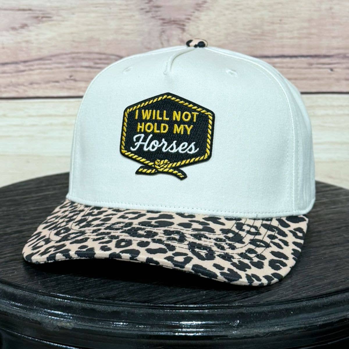 I Will Not Hold My Horses Patch | LC Elizabeth Original | Embroidered Trucker Hat