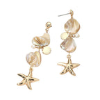 Coastal Starfish Charm Drop Statement Earrings
