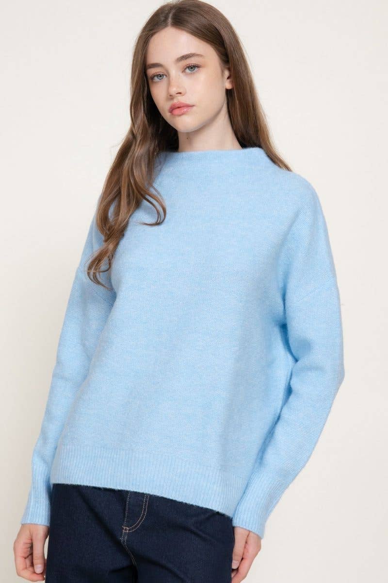 Long Sleeve Funnel Neck Sweater
