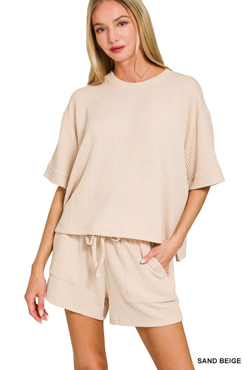 Rib Tee & Shorts 2pc Set