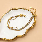 18K STAINLESS TARNISH FREE RHINESTONE BRACELET | 40B5269