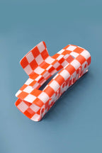 JUMBO RESIN CHECKER HAIR CLAW CLIPS 4inch | 40H664